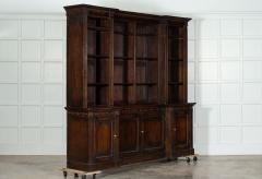 Monumental Oak Inverted Breakfront Bookcase - 3363126