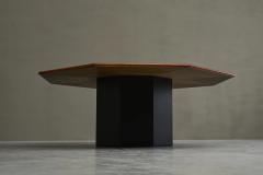 Monumental Octagonal Dining Table in Wood 1970s - 4467955