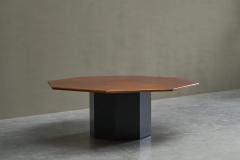 Monumental Octagonal Dining Table in Wood 1970s - 4467960