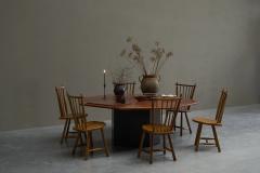 Monumental Octagonal Dining Table in Wood 1970s - 4467968