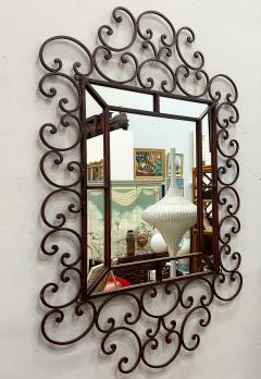 Monumental Ornate Vintage Scrolled Iron Wall Mirror - 4506763