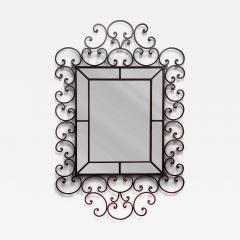 Monumental Ornate Vintage Scrolled Iron Wall Mirror - 4508238
