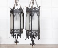 Monumental Pair Gothic Revival Church Lanterns - 2897729