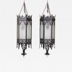 Monumental Pair Gothic Revival Church Lanterns - 2899044