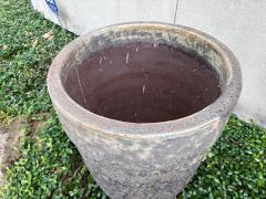 Monumental Pair Of Glazed Pottery Garden Urns - 4702159
