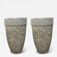 Monumental Pair Of Glazed Pottery Garden Urns - 4703503