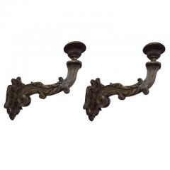 Monumental Pair of 18th Century Venetian Silver Giltwood Sconces - 4224793