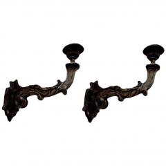 Monumental Pair of 18th Century Venetian Silver Giltwood Sconces - 4224795