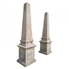 Monumental Pair of Italian Carved Stone Obelisks - 4238751