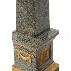 Monumental Pair of Italian Grand Tour Ormolu Mounted Green Granite Obelisks - 1264687