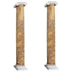 Monumental Pair of Italian Neoclassical Doric Marble Columns - 1501795