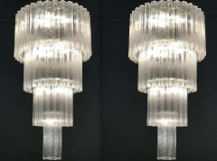 Monumental Pair of Italian Tronchi Chandeliers Murano 1980s - 1507306