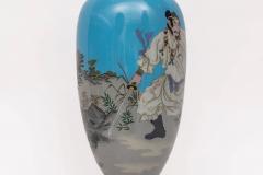 Monumental Pair of Japanese Cloisonn Enamel Vases with Warriors Ota Tamashiro - 4311920
