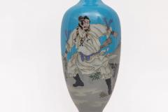 Monumental Pair of Japanese Cloisonn Enamel Vases with Warriors Ota Tamashiro - 4311921
