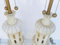 Monumental Pair of Marble Lamps Made in Italy - 2178062