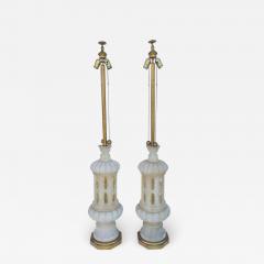Monumental Pair of Marble Lamps Made in Italy - 2179639