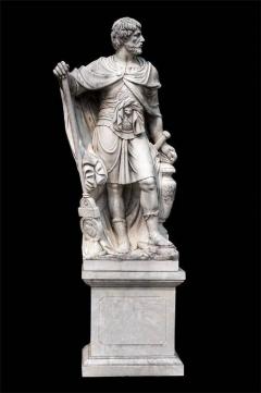 Monumental Pair of White Marble Statue of Classical Roman Figures - 634203