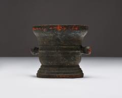 Monumental Patinated Cast Iron Mortar France 19th C - 4602069