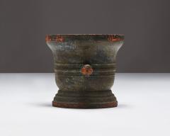 Monumental Patinated Cast Iron Mortar France 19th C - 4602072