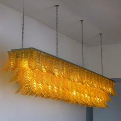 Monumental Rectangular Amber Felci Murano Glass Chandelier - 4445944