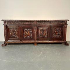 Monumental Renaissance Revival Sideboard Heavily Carved Mahogany Branded - 3335209