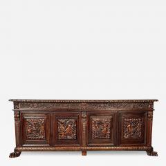 Monumental Renaissance Revival Sideboard Heavily Carved Mahogany Branded - 3341337