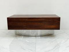 Monumental Rosewood and Polished Stainless Steel Executive Desk 1970s - 3175947