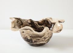 Monumental Sculptural Brown and White Hand Carved Onyx Bowl or Centerpiece - 3109660