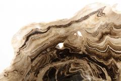 Monumental Sculptural Brown and White Hand Carved Onyx Bowl or Centerpiece - 3109670