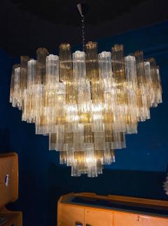 Monumental Smoke and Clear Murano Glass Tronchi Chandelier or Ceiling Light - 4732758