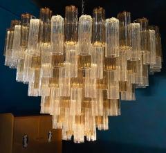 Monumental Smoke and Clear Murano Glass Tronchi Chandelier or Ceiling Light - 4732760