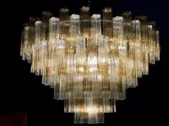 Monumental Smoke and Clear Murano Glass Tronchi Chandelier or Ceiling Light - 4732761