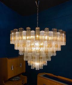 Monumental Smoke and Clear Murano Glass Tronchi Chandelier or Ceiling Light - 4732764