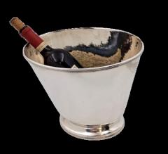 Monumental Sterling Silver Hand Hammered Italian Wine Cooler in Mid Century - 3237841