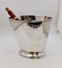 Monumental Sterling Silver Hand Hammered Italian Wine Cooler in Mid Century - 3237854