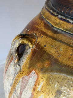 Monumental Terra Cotta Olive Jar Table Lamp With Pleated Shade - 4562488