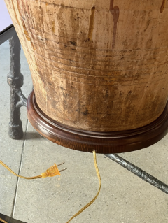 Monumental Terra Cotta Olive Jar Table Lamp With Pleated Shade - 4562490