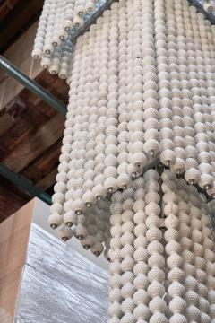 Monumental Three Tier Porcelain Golf Ball Chandelier - 4510439