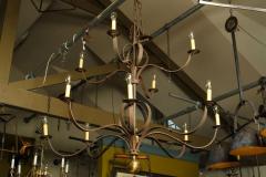 Monumental Two Tier Forged Iron Tuscarawas Chandelier - 1776476