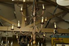 Monumental Two Tier Forged Iron Tuscarawas Chandelier - 1776480