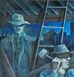 Monumental WPA Style Painting by Chicago Artist Amelia Helper - 4451925