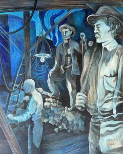 Monumental WPA Style Painting by Chicago Artist Amelia Helper - 4452008