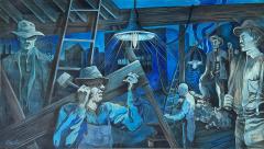 Monumental WPA Style Painting by Chicago Artist Amelia Helper - 4454532