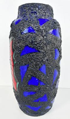 Monumental West German Ceramic Lava Glaze Fish Vases Colorful pair - 3611851
