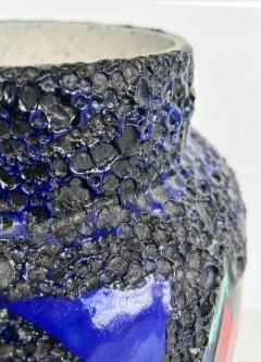 Monumental West German Ceramic Lava Glaze Fish Vases Colorful pair - 3611893