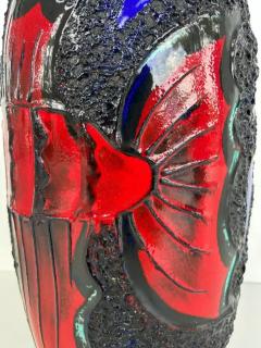 Monumental West German Ceramic Lava Glaze Fish Vases Colorful pair - 3611915