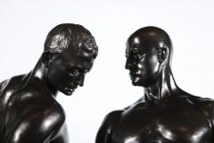 Monumental and Striking Patinated Bronze Figure of Two Male Nude Erotic Lovers - 2458376