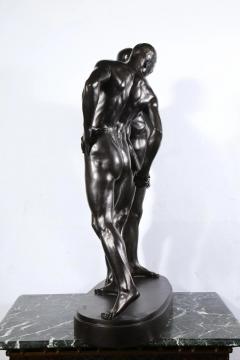 Monumental and Striking Patinated Bronze Figure of Two Male Nude Erotic Lovers - 2458382