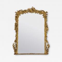 Monumental antique Rococo style carved giltwood mirror - 4151848
