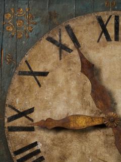 Monumental early 19th C Clock on a Polychromed panel - 1997018